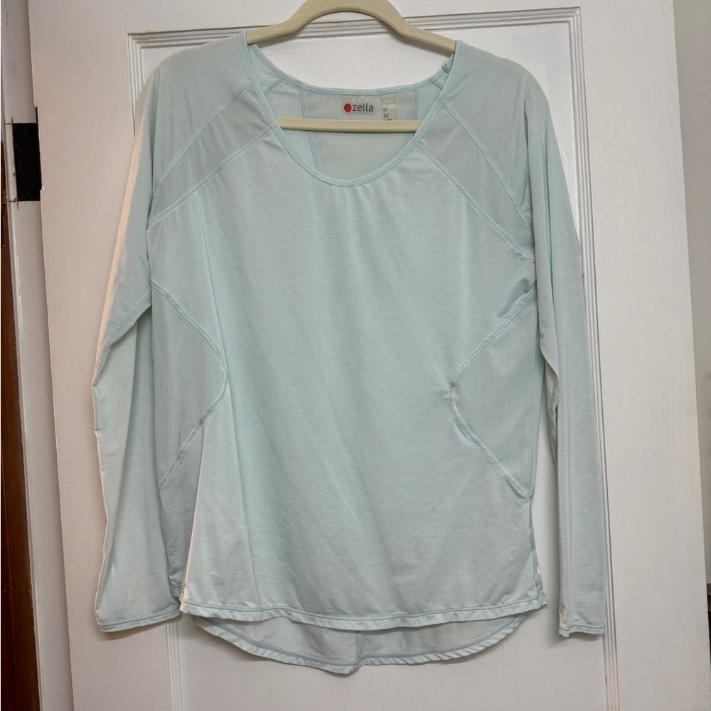 Zella light blue long sleeve workout tee
